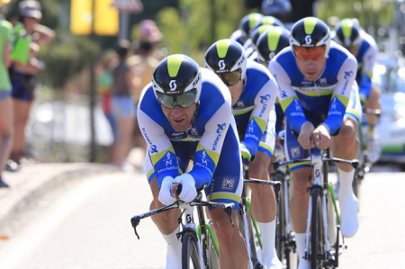 Canadian Svein Tuft leads his team to a TDF stage win.